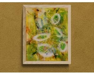 Example of what the painting would look like hanging and framed in a furnished setting.Each painting is sold separately and unframed.